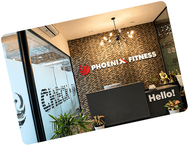 Phoenix Fitness gym entrance with branding